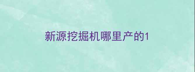 图片 新源挖掘机哪里产的1