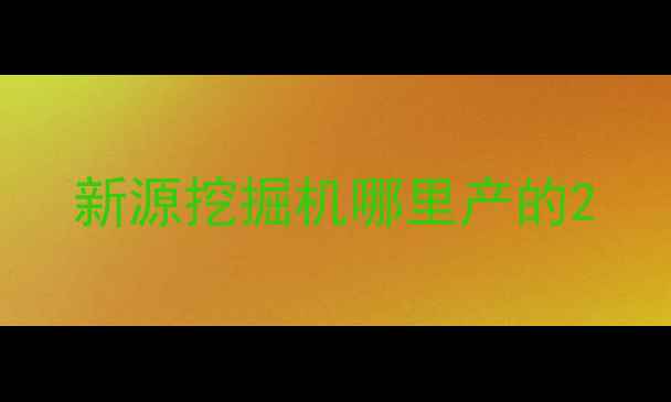 图片 新源挖掘机哪里产的2