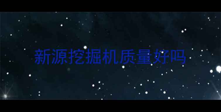 图片 新源挖掘机质量好吗