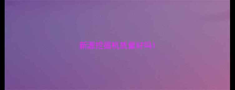 图片 新源挖掘机质量好吗1