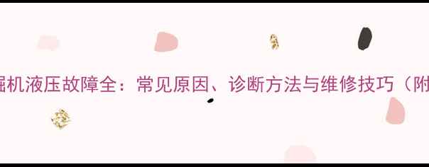 图片 新源轮式挖掘机液压故障全：常见原因、诊断方法与维修技巧（附详细案例）1