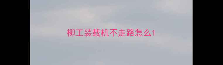 图片 柳工装载机不走路怎么1