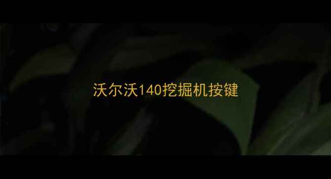 图片 沃尔沃140挖掘机按键