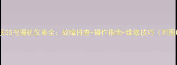 图片 沃尔沃55挖掘机仪表全：故障排查+操作指南+维修技巧（附图解）1
