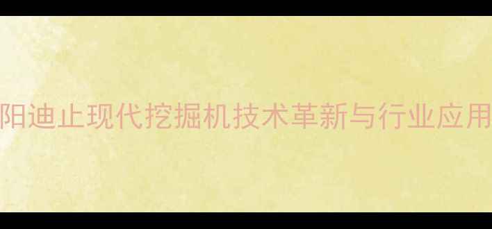 图片 沈阳迪止现代挖掘机技术革新与行业应用全