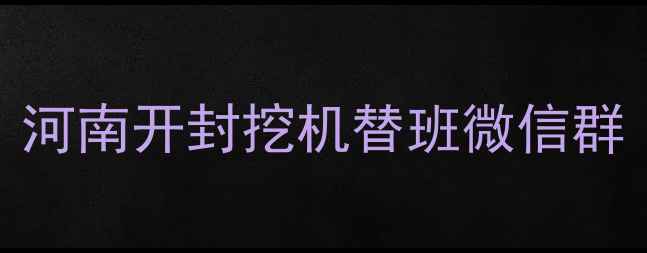 图片 河南开封挖机替班微信群