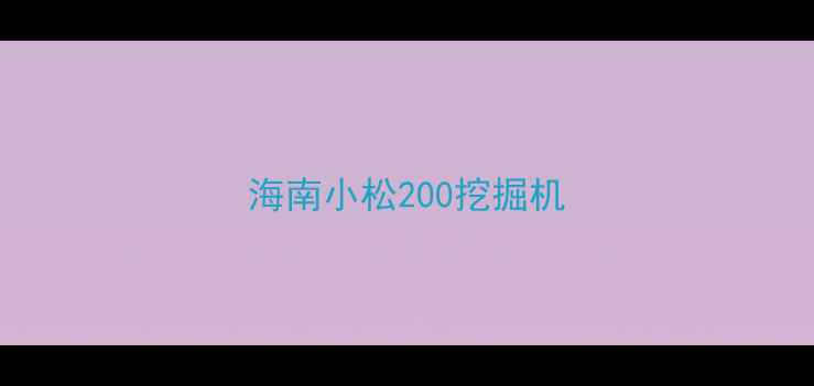 图片 海南小松200挖掘机
