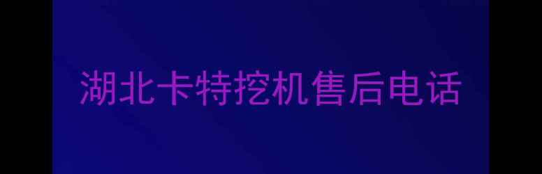 图片 湖北卡特挖机售后电话
