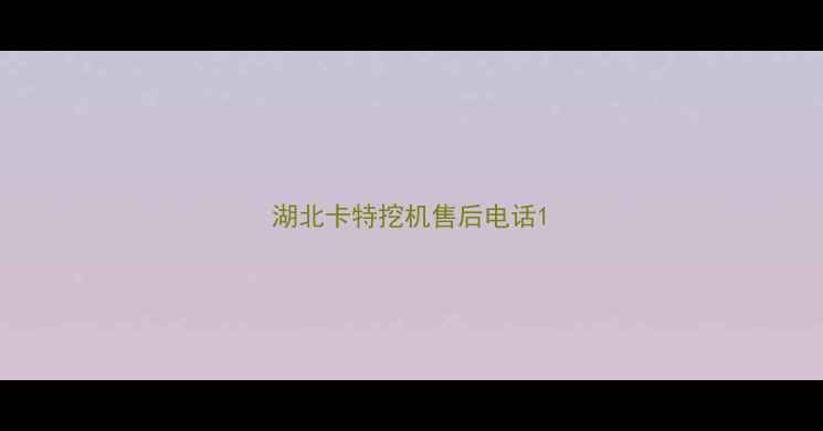 图片 湖北卡特挖机售后电话1