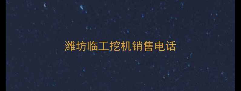 图片 潍坊临工挖机销售电话