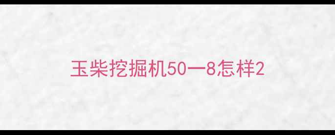 图片 玉柴挖掘机50一8怎样2