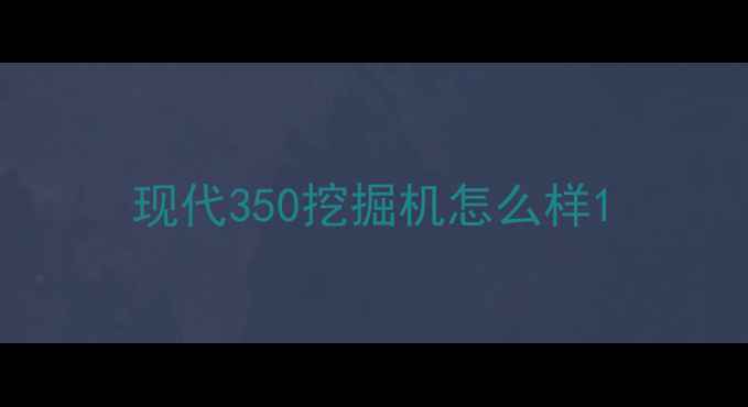 图片 现代350挖掘机怎么样1