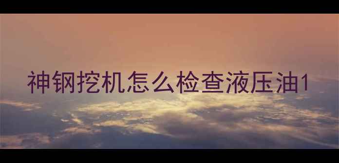 图片 神钢挖机怎么检查液压油1