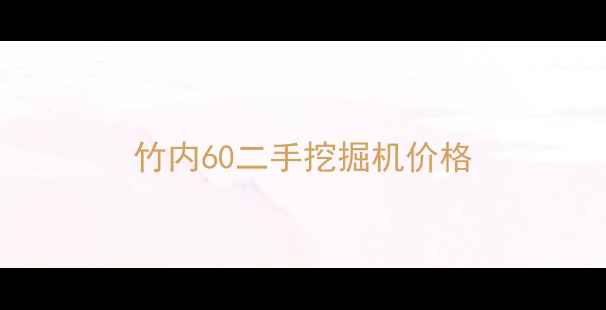 图片 竹内60二手挖掘机价格