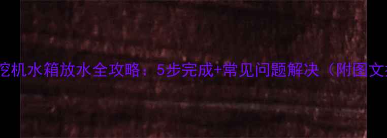 图片 竹内小挖机水箱放水全攻略：5步完成+常见问题解决（附图文指南）1