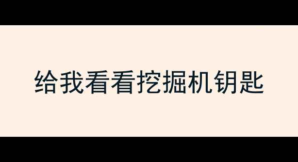 图片 给我看看挖掘机钥匙