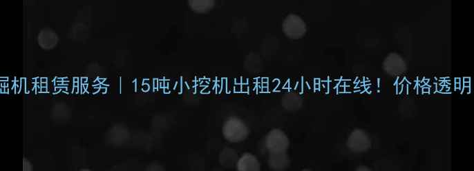 图片 苏州小型挖掘机租赁服务｜15吨小挖机出租24小时在线！价格透明，当天提车1