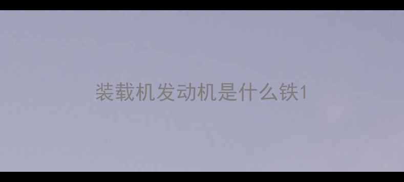图片 装载机发动机是什么铁1