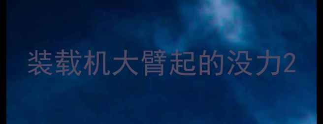图片 装载机大臂起的没力2