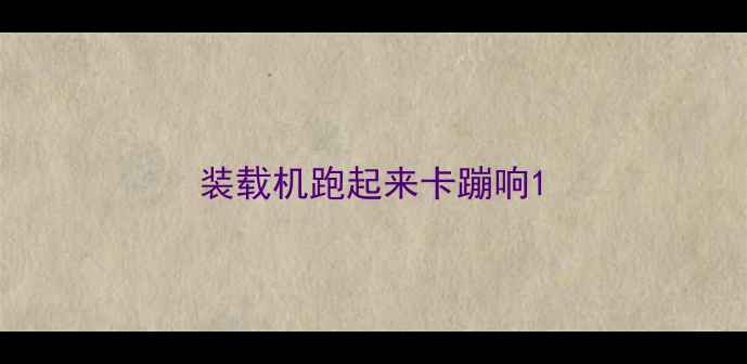 图片 装载机跑起来卡蹦响1