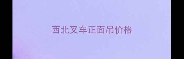 图片 西北叉车正面吊价格