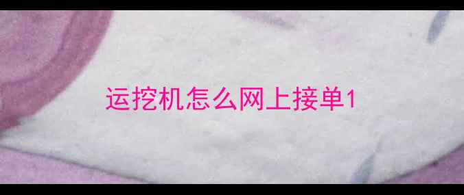 图片 运挖机怎么网上接单1