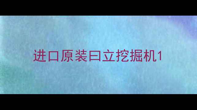 图片 进口原装曰立挖掘机1