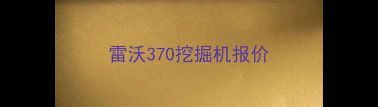 图片 雷沃370挖掘机报价