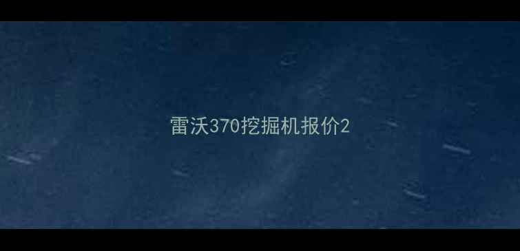 图片 雷沃370挖掘机报价2