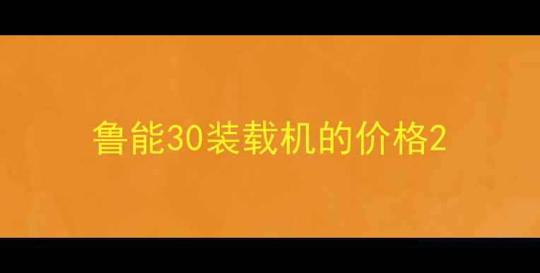 图片 鲁能30装载机的价格2