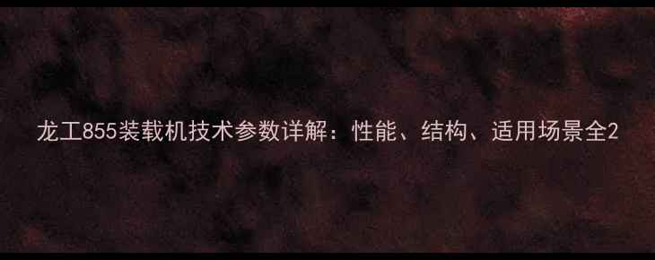 图片 龙工855装载机技术参数详解：性能、结构、适用场景全2