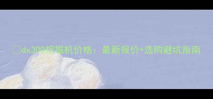图片 📌dx300挖掘机价格：最新报价+选购避坑指南