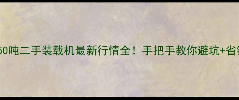图片 📢西峰50吨二手装载机最新行情全！手把手教你避坑+省钱攻略2