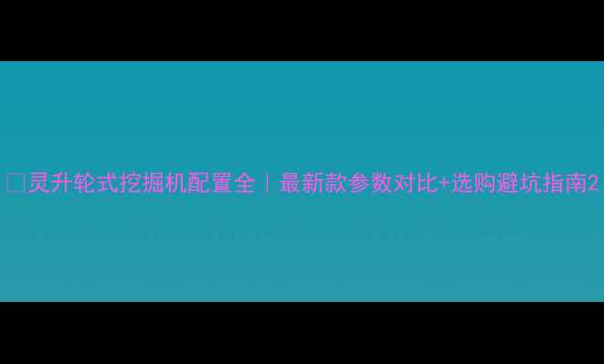 图片 🔥灵升轮式挖掘机配置全｜最新款参数对比+选购避坑指南2